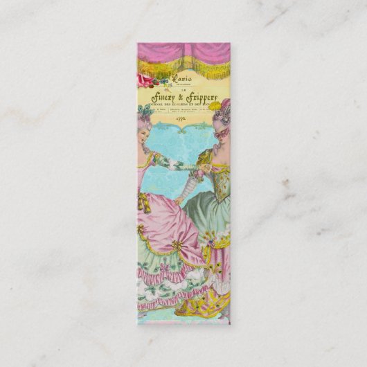 華美な装飾品およびFripperyの名刺 スキニー名刺 (正面)