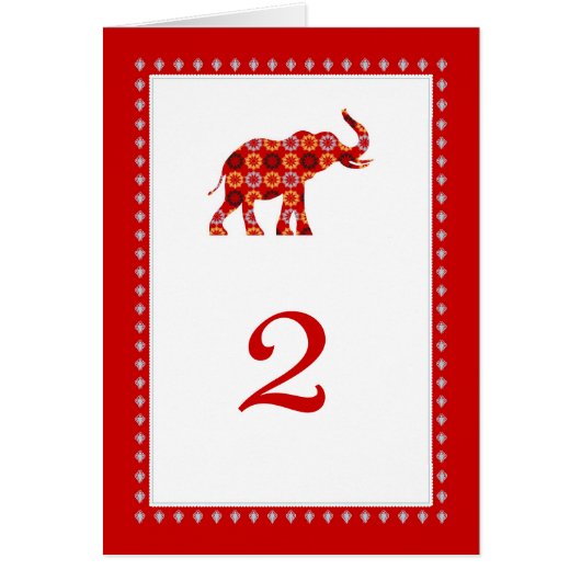 華美な象のテーブルカード (正面)