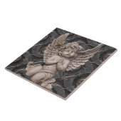 華美な鋼鉄背景の天使の天使を祈ること タイル (側面)