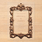華美アンティーク金ゴールドフレ結婚ーム アクリル招待状 (正面)