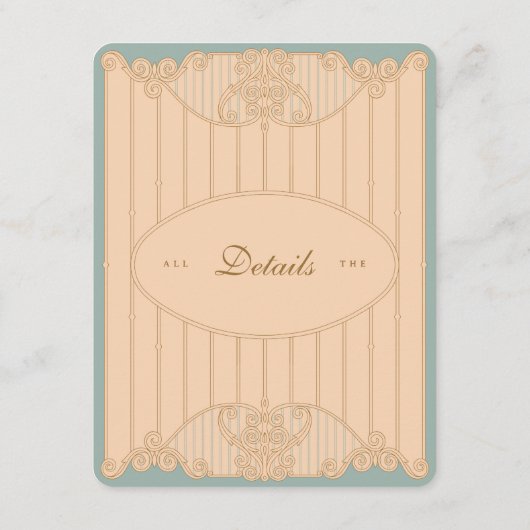 華美アールヌーボー結婚詳細カード エンクロージャーカード (裏面)