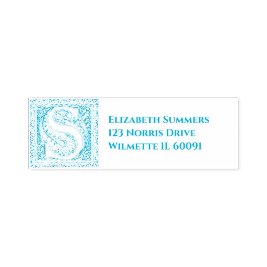 華美イニシャルS自己スタンプ セルフインキングスタンプ (デザイン)