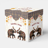 華美インディアンゾウ結婚インディアンパーソナライズされた フェイバーボックス (裏面サイド)