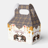 華美インディアンゾウ結婚インディアンパーソナライズされた フェイバーボックス (正面サイド)