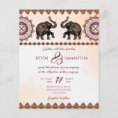 華美インディアン象バジェット結婚式招待状 (正面)