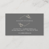 華美エレガントつる植物及び葉のエンブレム名刺 名刺 (裏面)