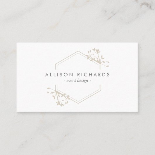 華美エレガントつる植物及び葉のエンブレム名刺 名刺 (正面)