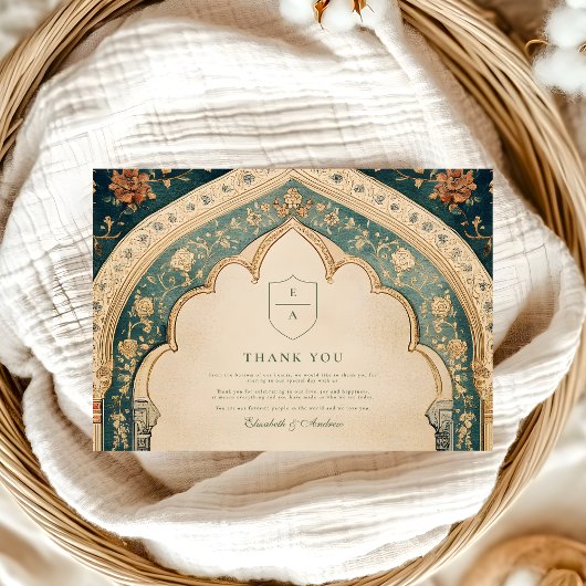 華美エレガントフローラ結婚イスラム サンキューカード