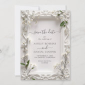 華美エレガントフローラ離れの日付の保存 招待状 (正面)