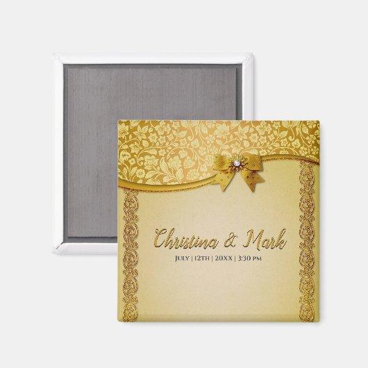 華美エレガントレトロ抽象芸術花離れ類 マグネット (正面/裏面)