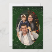 華美エレガント伝統的写真グリーンクリスマス シーズンカード (裏面)