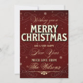 華美エレガント伝統的Photo Red Christmas シーズンカード (正面)