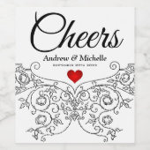 華美エレガント結婚夫妻のパーソナライズされた方 ワインラベル (シングルラベル)