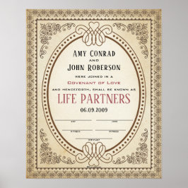 華美オーバル縁どフレ結婚ームの証明書 ポスター