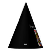 華美カラフルハートクイーン遊ズカードブラック パーティーハット (左)