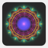 華美カラフル明るい曼荼羅 スクエアシール (正面)