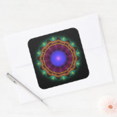 華美カラフル明るい曼荼羅 スクエアシール (封筒)