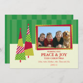 華美クリスマスツリーと額縁写真カード シーズンカード (正面/裏面)