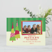 華美クリスマスツリーと額縁写真カード シーズンカード (スタンド正面)