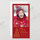 華美クリスマスツリー金ゴールド シーズンカード (正面/裏面)