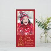 華美クリスマスツリー金ゴールド シーズンカード (スタンド正面)