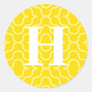 華美コンテンポラリーモノグラム – 文字H ラウンドシール