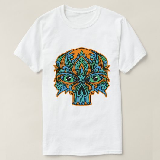華美サイケデリックスカル Tシャツ (デザイン正面)