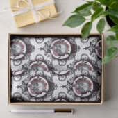 華美スカルと花が白い切り株 薄葉紙 (ギフト)