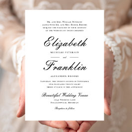 華美スクリプフォーマルト白黒結婚の 招待状