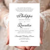 華美スクリプフォーマルト白黒結婚の 招待状