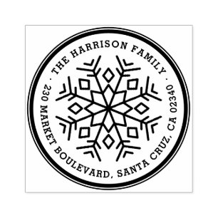華美スノーフレークファミリー名&差出人住所 ラバースタンプ