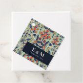 華美ティール（緑がかった色）ネイビークラスフローラピーコック結婚ズ フェイバータグ (インサイチュ)