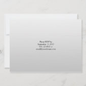 華美ティール(緑がかった色)ブルーとシルバーフローラ披露宴のみ 招待状 (裏面)