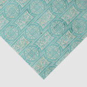 華美ティール（緑がかった色）円と長方形デコパージュ 薄葉紙 (詳細)
