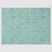 華美ティール（緑がかった色）円と長方形デコパージュ 薄葉紙 (正面)