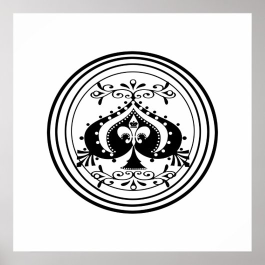 華美トランプのポーカーアートデザイン ポスター (正面)