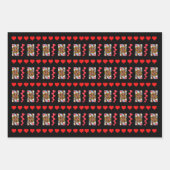 華美ハートク遊イーンのカード明るい赤いハート ラッピングペーパーシート (正面3)