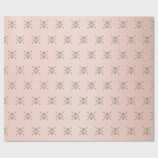 華美バライタリアン金ゴールド背景のフローラモチーフ ラッピングペーパー (フラット)