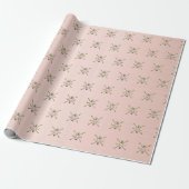 華美バライタリアン金ゴールド背景のフローラモチーフ ラッピングペーパー (アンロールド)