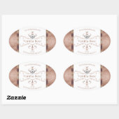 華美バラ金ゴールドグリッターホワイトプロダクトラベルロゴ 楕円形シール (シート)