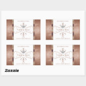 華美バラ金ゴールドグリッターホワイトプロダクトラベルロゴ 長方形シール (シート)