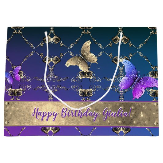 華美バラ&蝶抱き枕 ラージペーパーバッグ (正面)