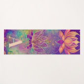 華美パーソナライズされたカラフル蓮 ヨガマット (正面(横))