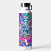 華美パーソナライズされたカラフル鮮やか蓮 ウォーターボトル (背面)