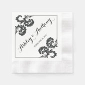 華美パーソナライズされた結婚フローラ 縁ありカクテルナプキン (正面)