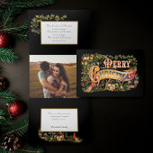 華美ビクトリアンフローラ 三つ折りクリスマスカード