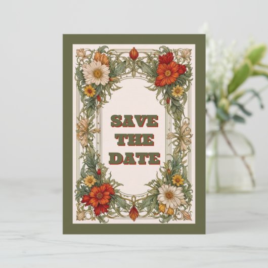 華美ビクトリアン縁どの結婚花 セーブザデート (スタンド正面)