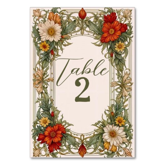 華美ビクトリアン縁どの結婚花 テーブルナンバー (裏面)