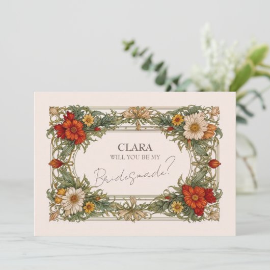 華美ビクトリアン縁どの花嫁を使った 招待状 (スタンド正面)