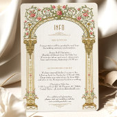 華美ビクトリアン金ゴールドアーチ&ピンクローズ結婚ズ 招待状